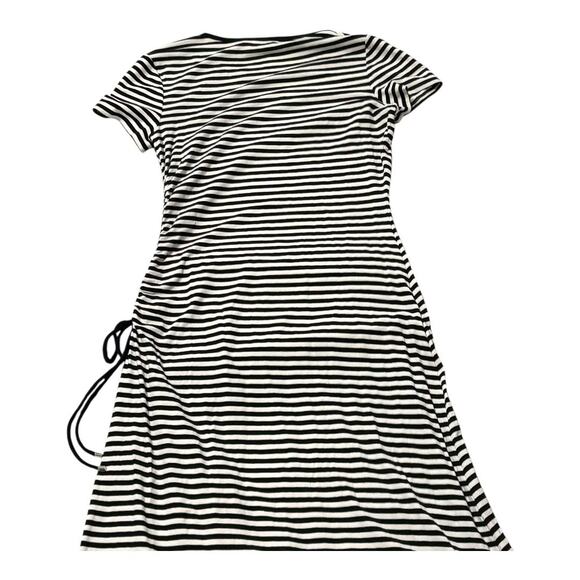Theory Striped Short Sleeve Dress - Medium - Grey & White - Casual - Picture 5 of 16